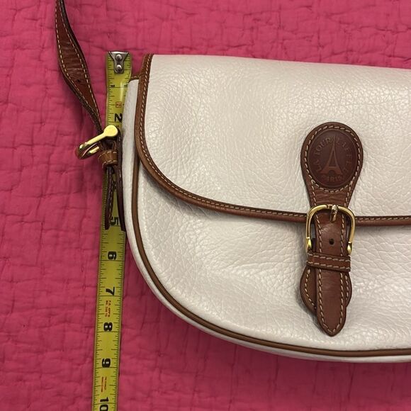 La Tour Eiffel Elegant white  and Brown genuine leather Shoulder Bag - Picture 11 of 11